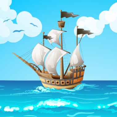 Ocean-going ship clipart