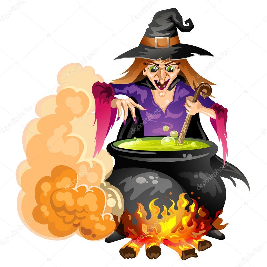 Witch preparing a potion