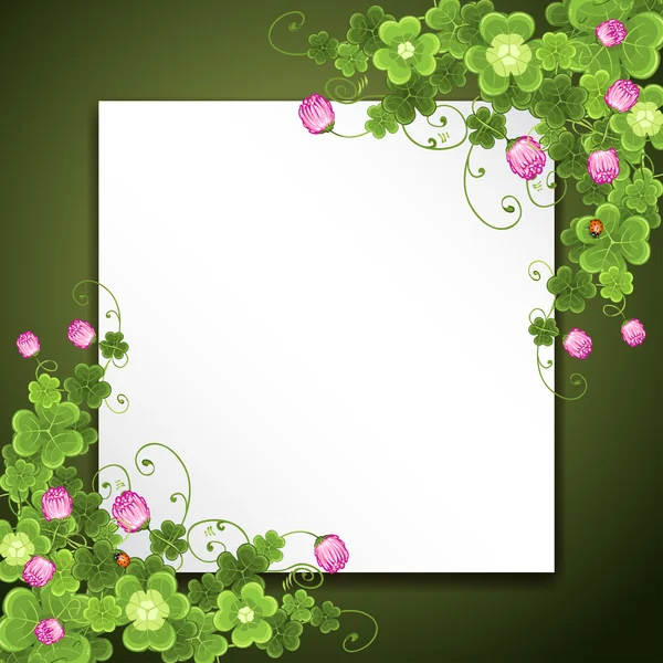 Saint Patrick's Day background with clover — Stock Vector