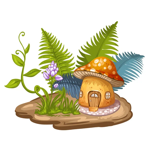 Maison pour gnome en champignons — Image vectorielle