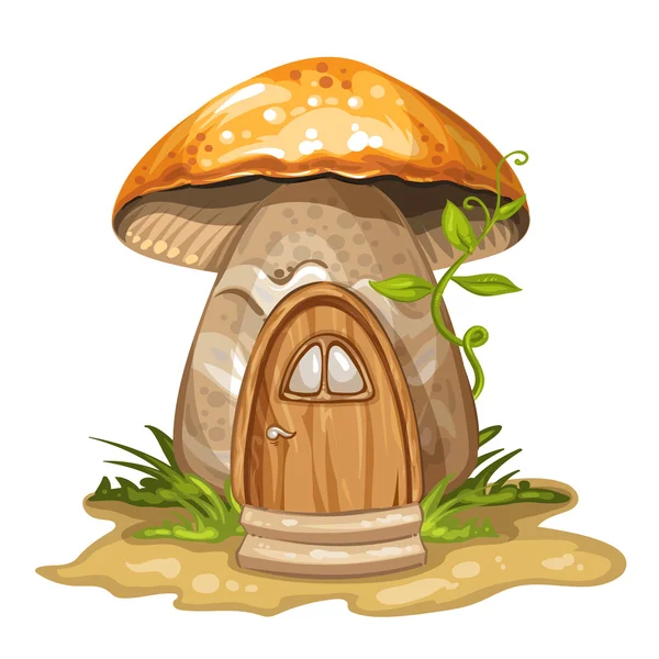 Дом для гномов из грибов — стоковый вектор