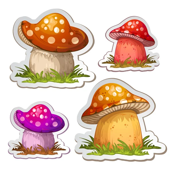 Colored cartoon mushroom — Stock vektor