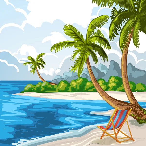 Playa de verano — Vector de stock