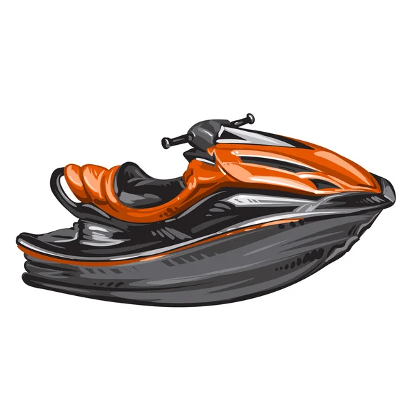 Jet boat, scooter on white background — 图库矢量图片