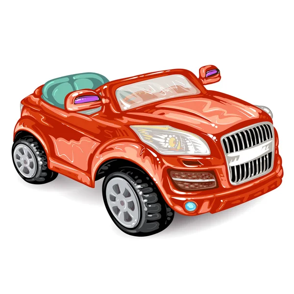 白地に赤い車 — ストックベクタ