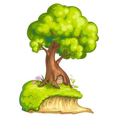 Bir closeup ağaç ev gnome için çizimi