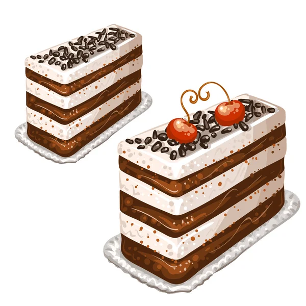 Tårta med körsbär — Stock vektor