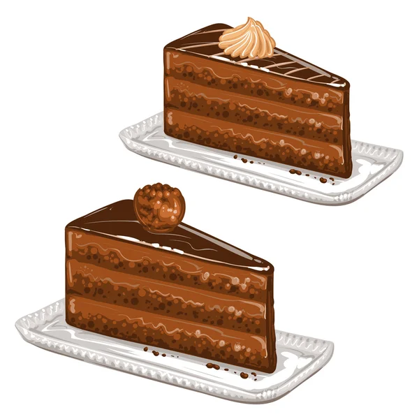 Gâteaux savoureux au chocolat — Image vectorielle