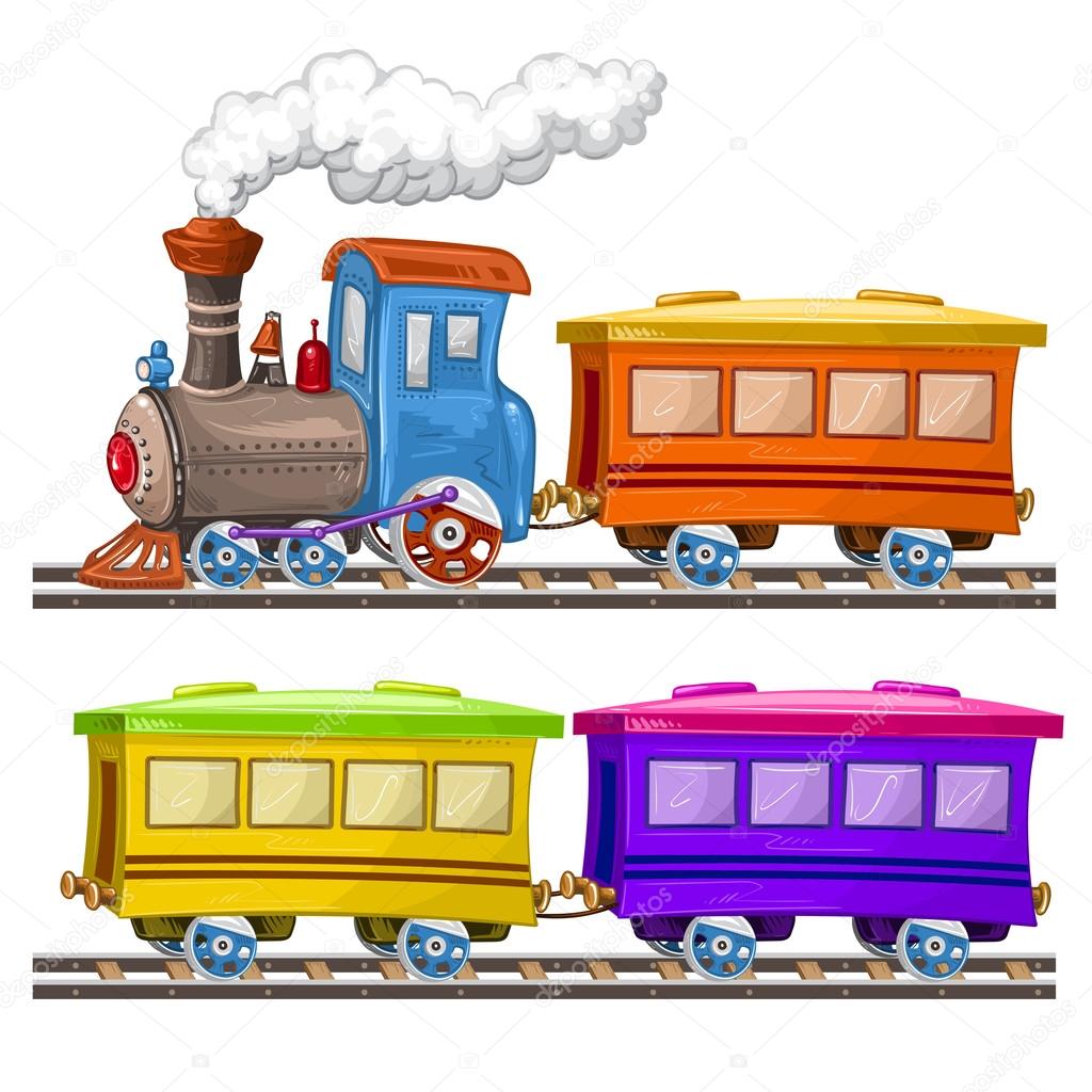 Color trains, wagons and rails