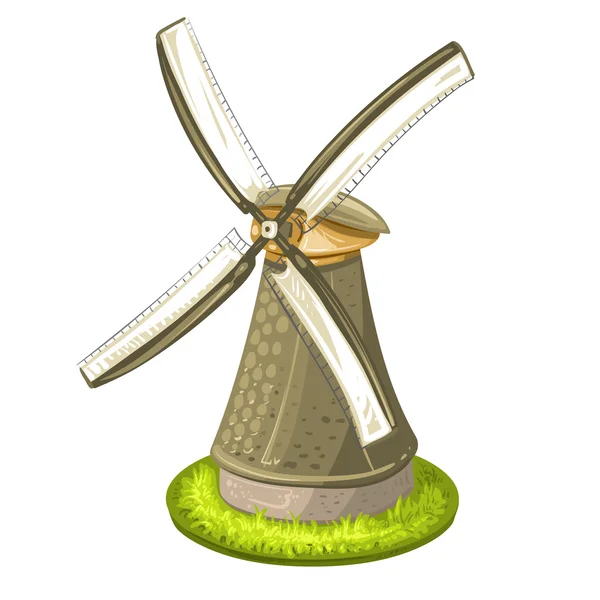Windmühle auf weißem Hintergrund — Stockvektor