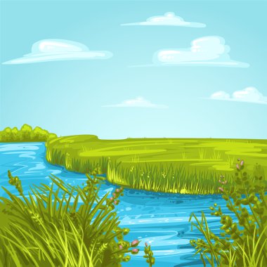 Delta içinde bir nehir kanalı