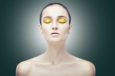 Güzellik yüz Kapalı gözlerle