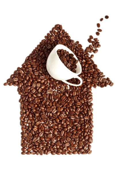 Koffie huis met kop — Stockfoto