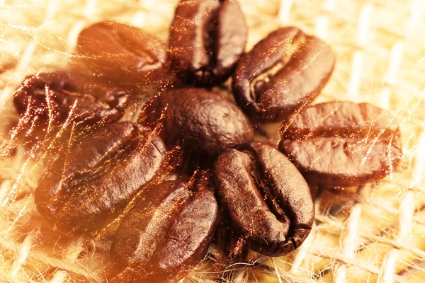 Flor de granos de café y destellos —  Fotos de Stock