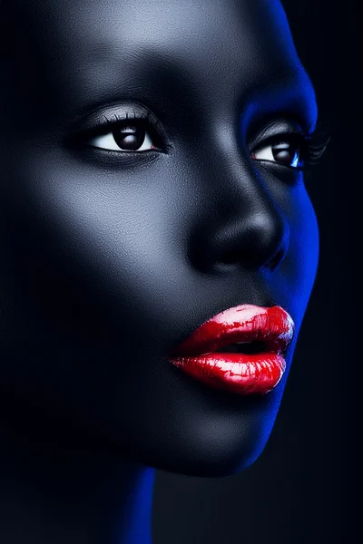 Woman with red lips — Stock Photo, Image