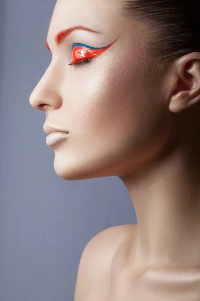 Woman wit dual color make up — Stock Photo, Image