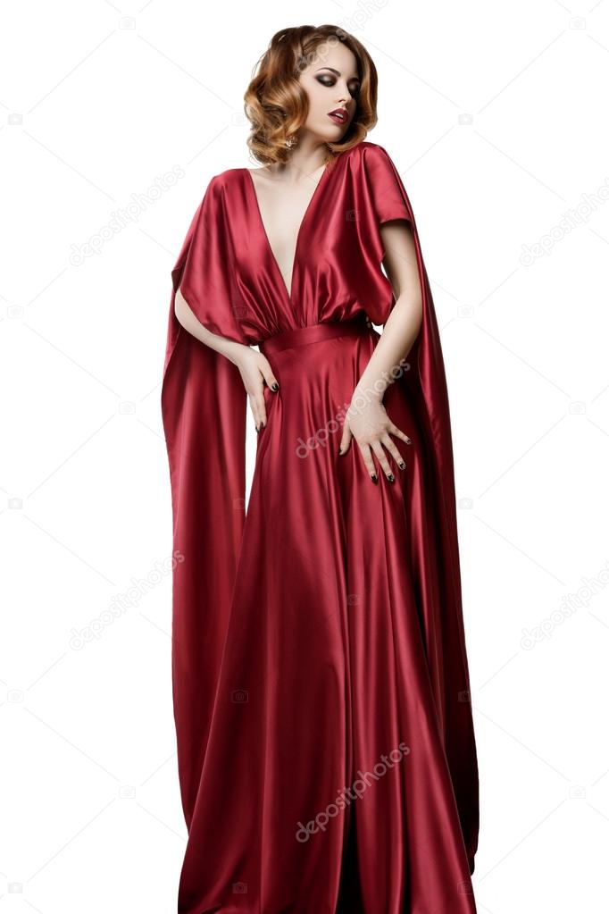 Woman in red dress