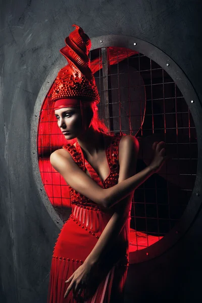 Kırmızılı kadın tutku — Stok fotoğraf