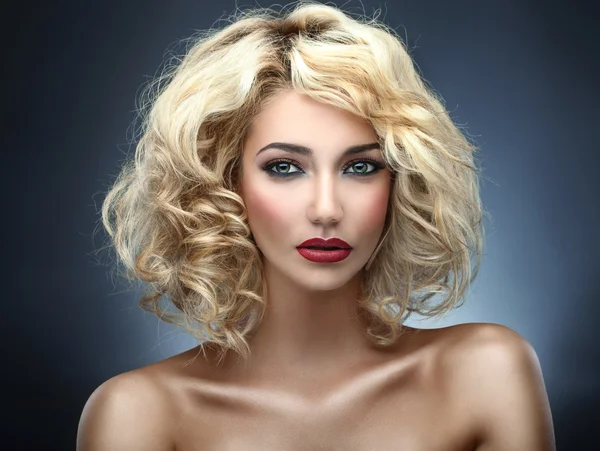 Beautiful curly blonde — Stock Photo, Image