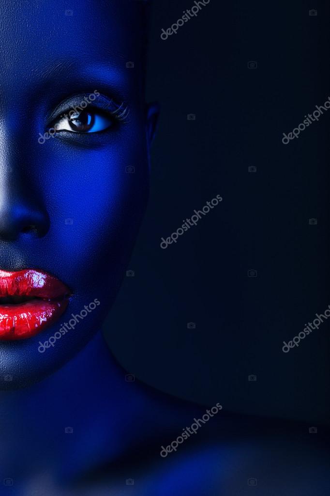 Woman in blue light Stock Photo by ©alexannabuts 64758423