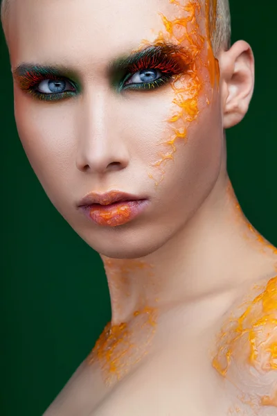 Portrait of a man with makeup — Stock Photo, Image