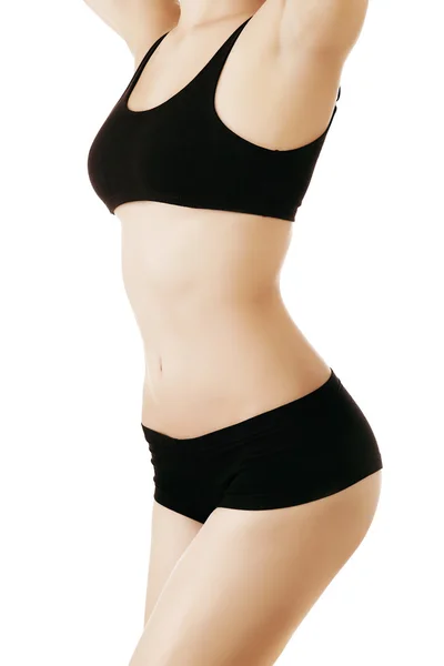 Mulher de lingerie preta — Fotografia de Stock