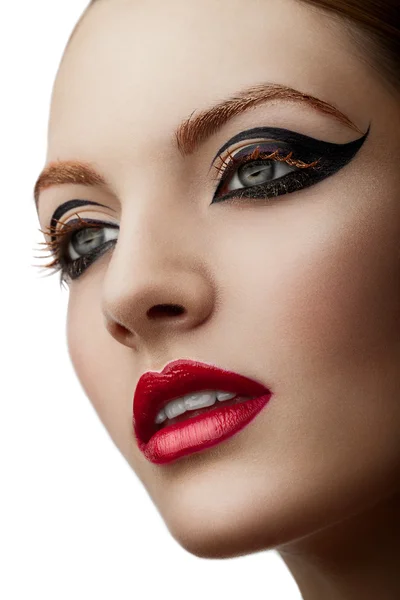 Žena s kreativním make-upem — Stock fotografie