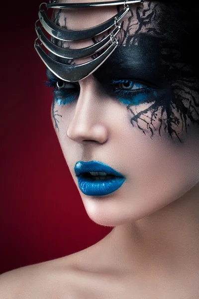 Girl with creative make-up — Stock Photo, Image