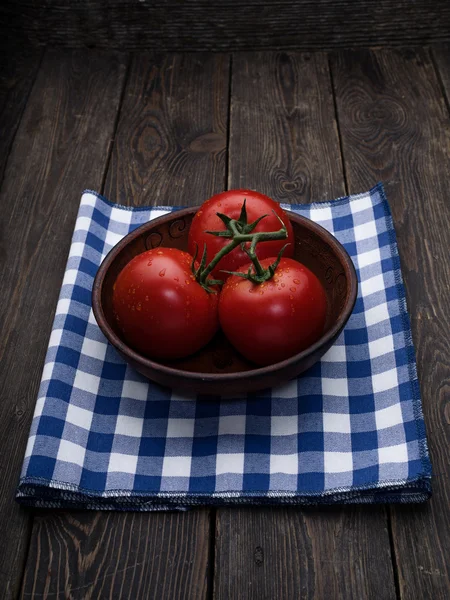 Tomatoes with water drops — Stock Photo, Image