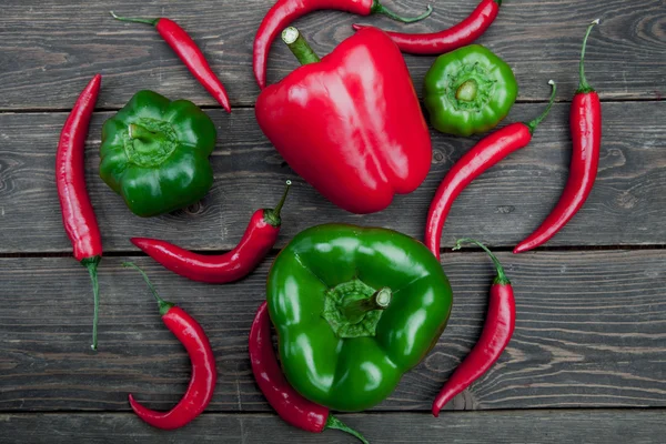 Sweet and chili peppers — Stock Photo, Image