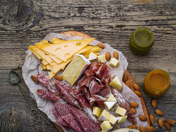 Meat and cheese selection