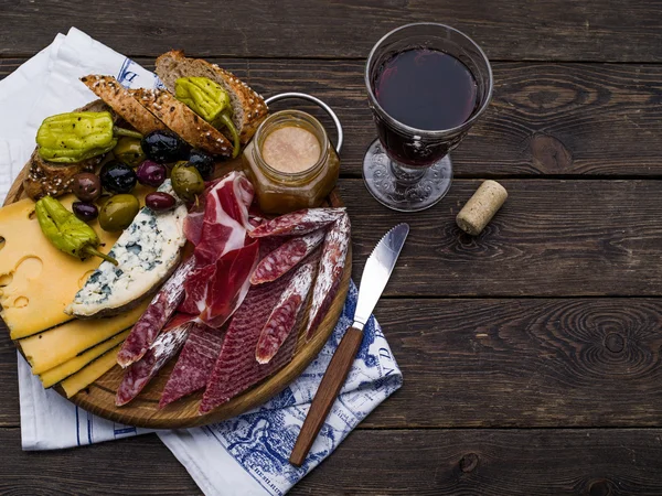 Set antipasti al vino — Foto Stock