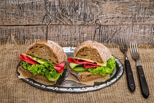 Läckra smörgåsar med grönsaker — Stockfoto