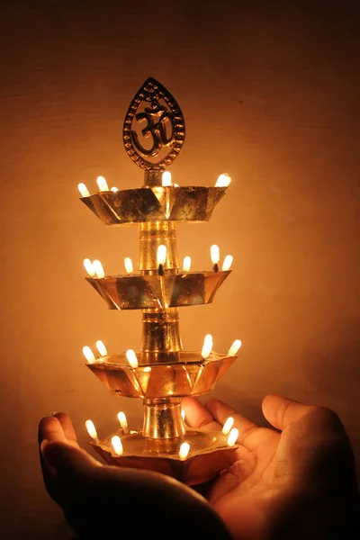 아름 다운 전통적인 인도 램프, 축제 개념 — 스톡 사진