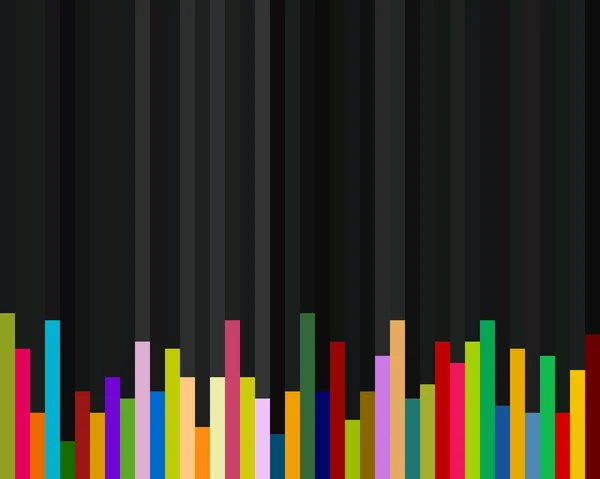 Barra de infografías coloridas abstracta con fondo negro —  Fotos de Stock