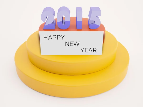 2015 texto con feliz año nuevo en la tarjeta — Foto de Stock