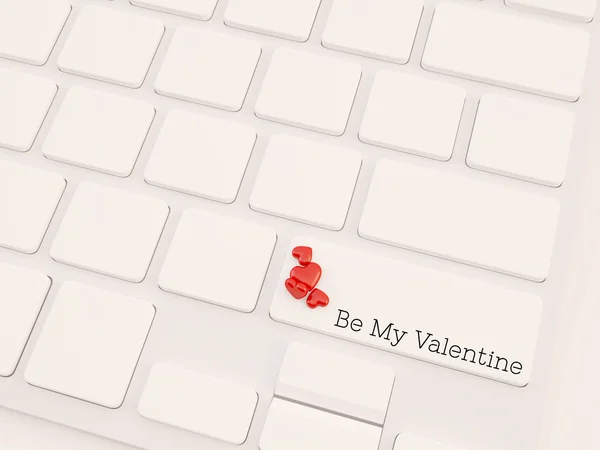 3D göra begreppet valentine nyckel — Stockfoto