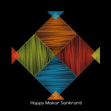 dört renkli uçurtma, makarsankranti kavramı
