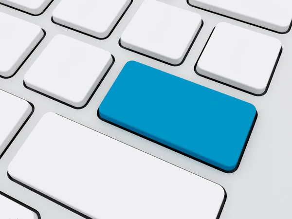 Технологическая концепция, пустая голубая клавиша на клавиатуре — стоковое фото