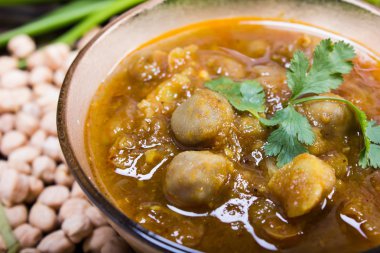 Chana masala yakın görünümü