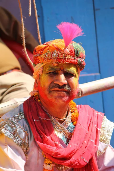 Holi festival in barsana — Stock Photo, Image