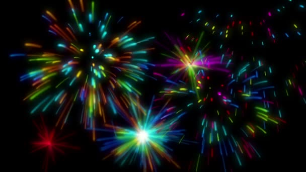 Alta definição abstrato fogos de artifício vídeo 3d render, HD 1080p — Vídeo de Stock