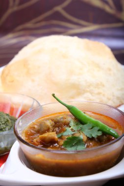 ile bhature, Hint baharatlı yemek Chana masala