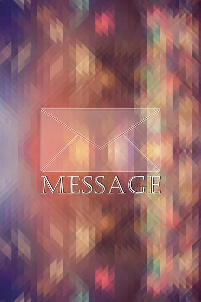 E-postikonen på färgade abstrakt triangeln bakgrund — Stockfoto