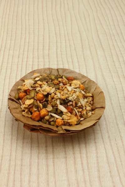 Delicioso namkeen en patta bowl — Foto de Stock