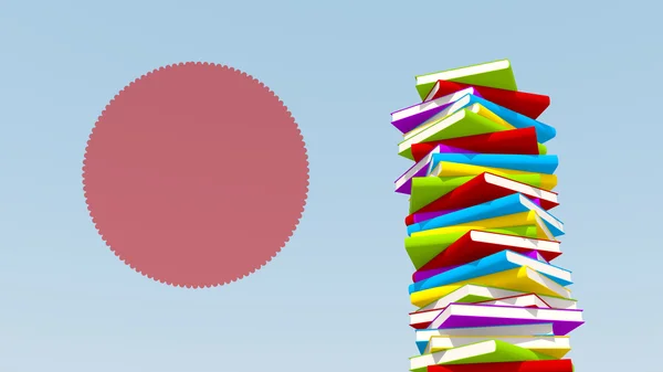 Mucchio di libri, rendering 3d — Foto Stock