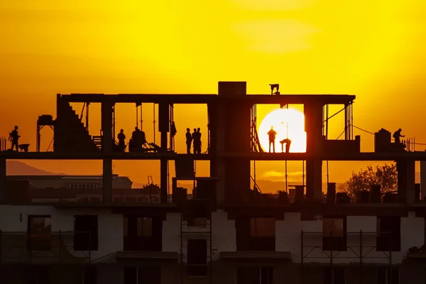 Építési telek a sunset Jogdíjmentes Stock Képek