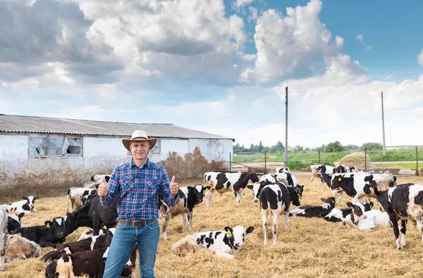 Portrait of a cowboy on the farm — Stock Photo, Image