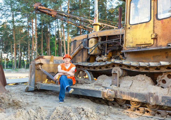 Portrait of driver  construction equipment