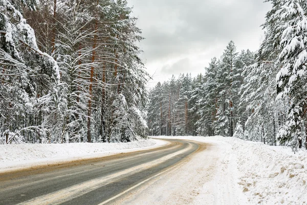 Sneeuw bedekte weg — Stockfoto